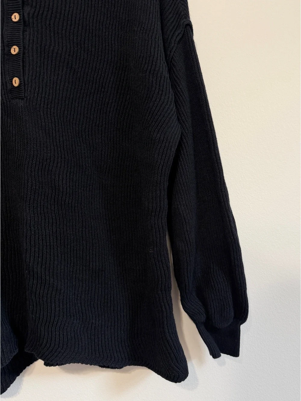 Free People Picnic Sweater Size Medium Black Beach Boho Knit